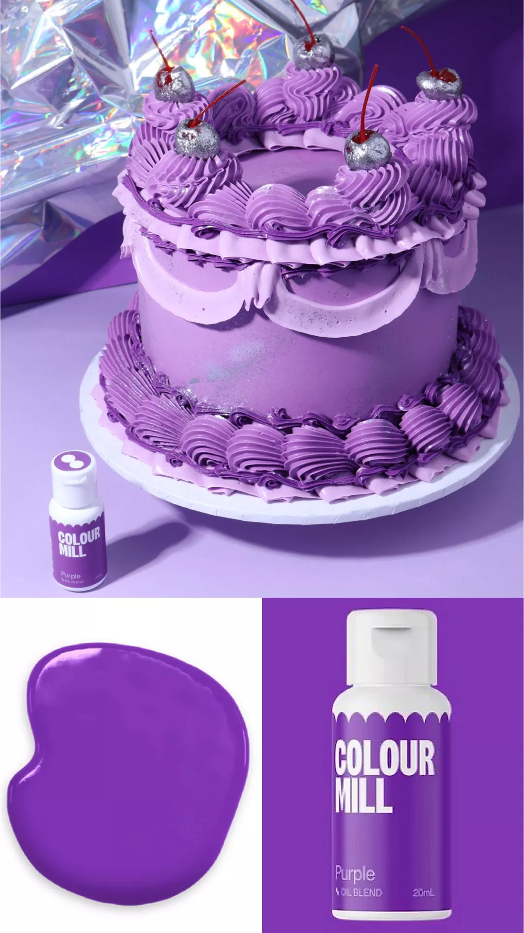 Colour Mill Purple Oil Based Colouring, 20ml.