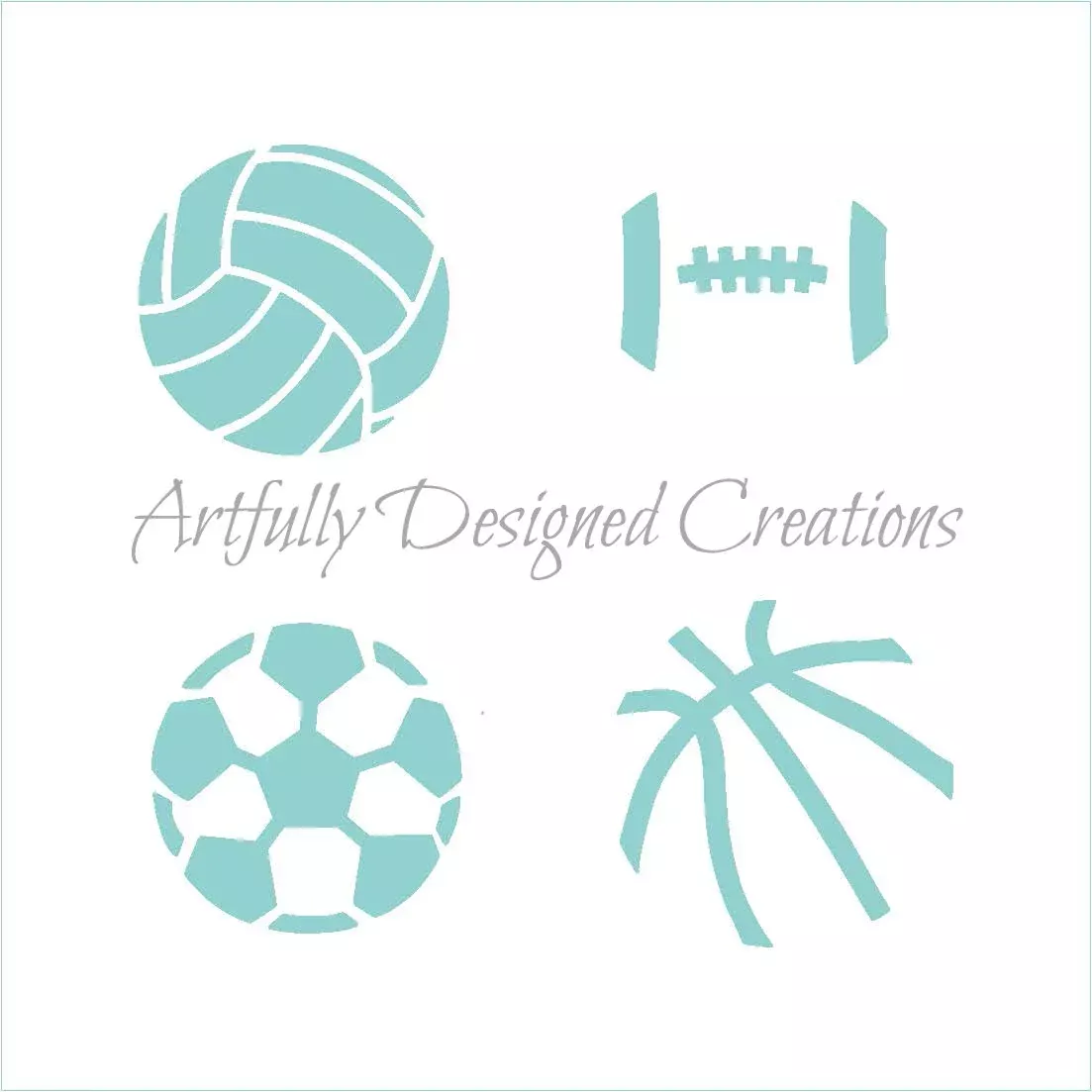 Mini Sports Balls Cake & Cookie Stencil